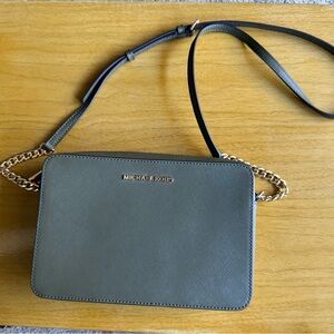 Michael Kors Olive Crossbody Bag with Gold Chain